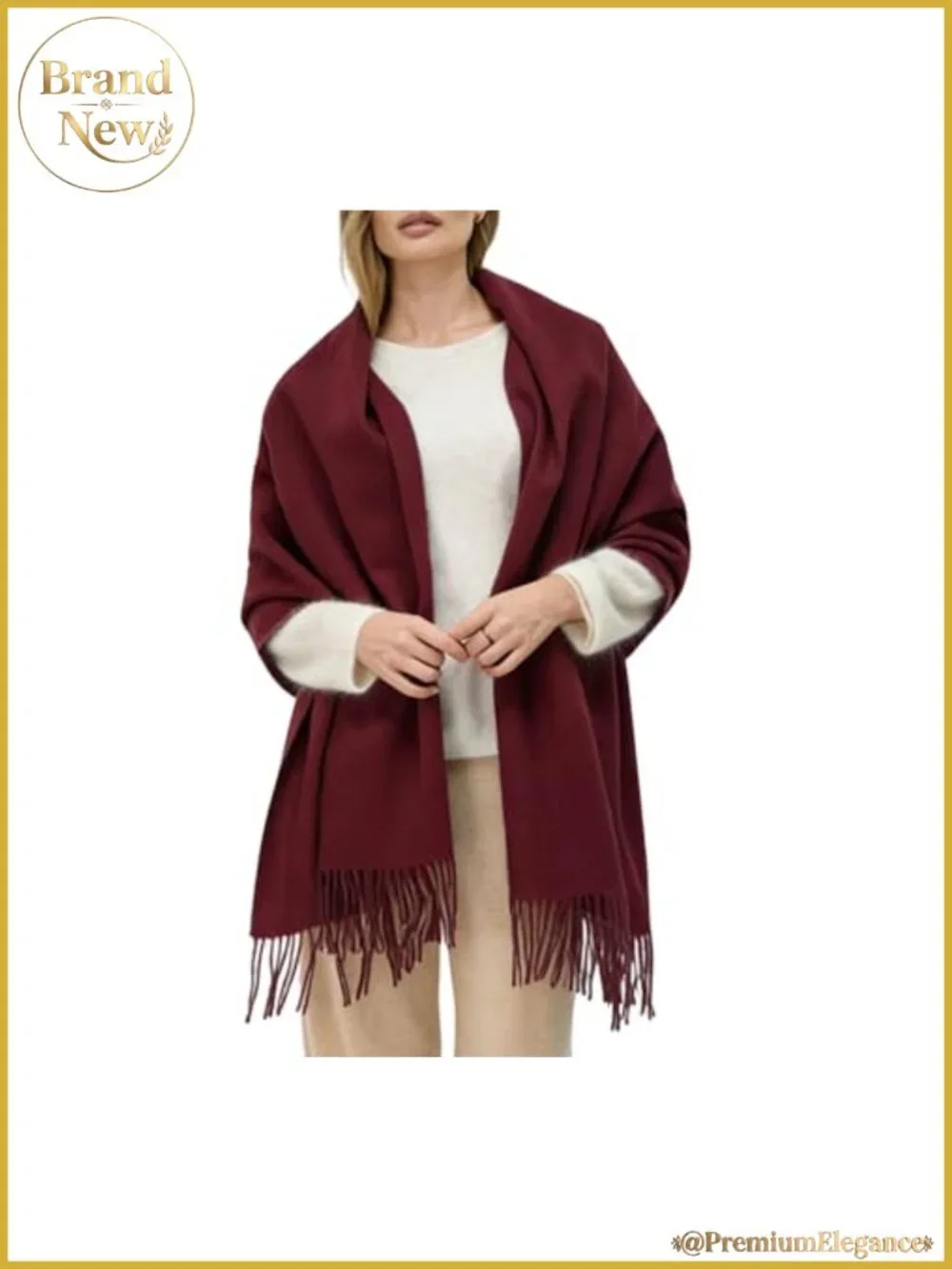 Womens Oversized Shawl Wrap Fringe Scarf for Evening Dresses